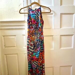 Vibrant, colorful paisley and floral dress. Reversible!